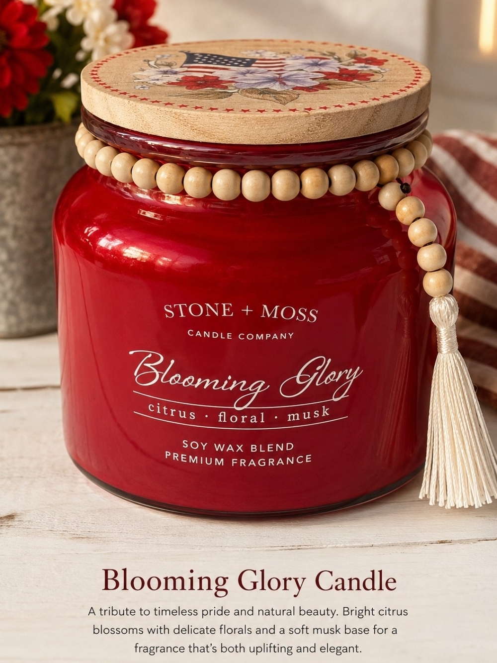 Blooming Glory Red Jar Candle